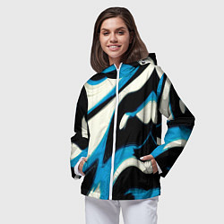 Ветровка с капюшоном женская Современное искусство абстракции, цвет: 3D-белый — фото 2