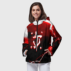 Ветровка с капюшоном женская Doom storm logo, цвет: 3D-черный — фото 2