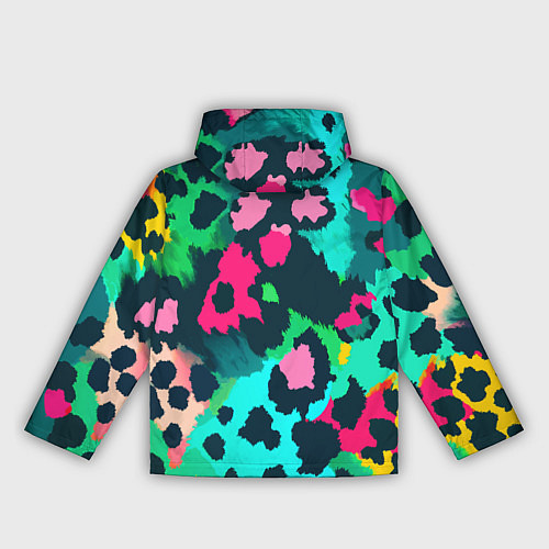 Женская ветровка Кислотный зеленый леопардовый камуфляж / 3D-Черный – фото 2