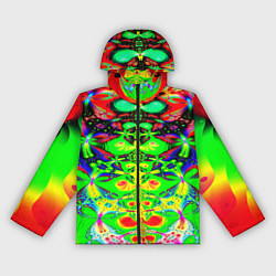 Ветровка с капюшоном женская Оптический фрактал кислота, цвет: 3D-черный
