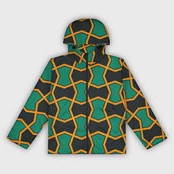Женская ветровка Геометрический узор желто-зеленый