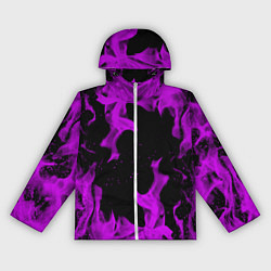 Ветровка с капюшоном женская Неоновый огонь текстура, цвет: 3D-белый