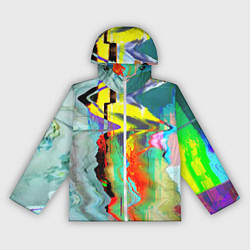 Ветровка с капюшоном женская Текстура глитч краски, цвет: 3D-белый
