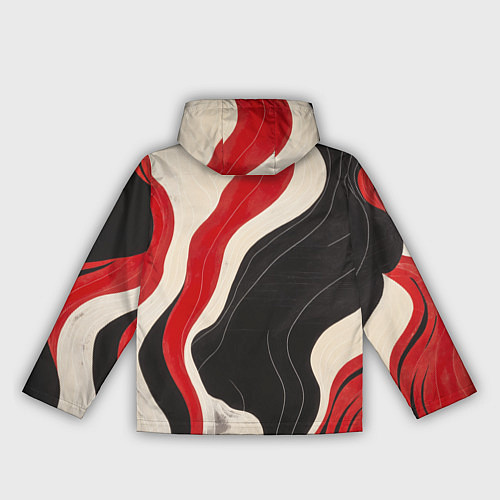 Женская ветровка Абстрактные волнистые полосы / 3D-Черный – фото 2