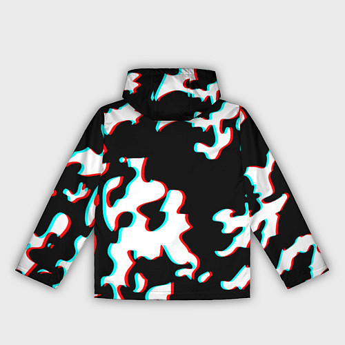 Женская ветровка Камуфляж глитч / 3D-Черный – фото 2