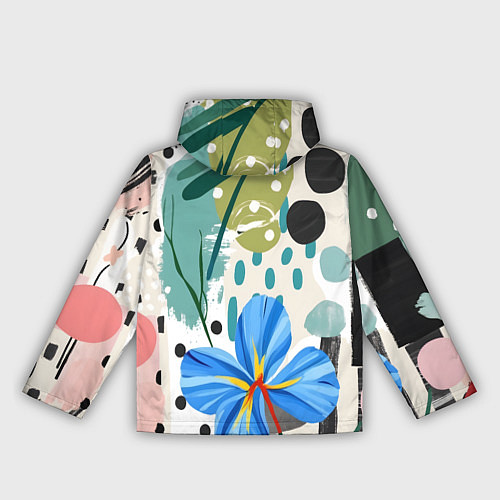 Женская ветровка Цветы горошек абстракция / 3D-Черный – фото 2