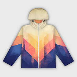 Ветровка с капюшоном женская Abstract art - geometric shapes, цвет: 3D-белый