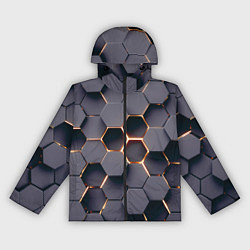 Ветровка с капюшоном женская Трехмерные соты с подсветкой, цвет: 3D-черный