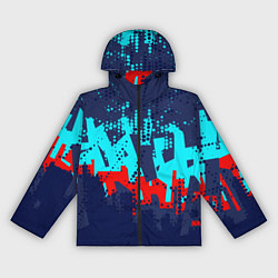 Ветровка с капюшоном женская Красно-синяя абстракция, цвет: 3D-черный