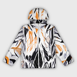 Ветровка с капюшоном женская Чёрно-жёлтая абстракция на белом фоне, цвет: 3D-белый