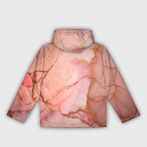 Женская ветровка Текстура розового мрамора с золотом / 3D-Черный – фото 2