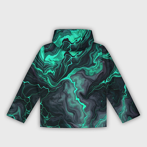 Женская ветровка Бирюзовый мрамор на черном фоне / 3D-Черный – фото 2