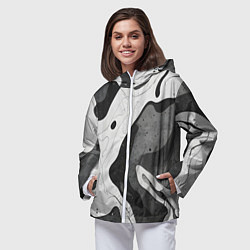 Ветровка с капюшоном женская Камуфляж темный, цвет: 3D-белый — фото 2