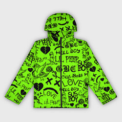 Ветровка с капюшоном женская Lil Peep кислотный паттерн, цвет: 3D-черный