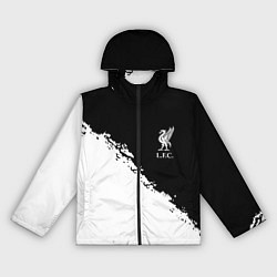 Ветровка с капюшоном женская Liverpool fc белые краски, цвет: 3D-черный