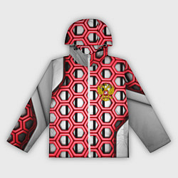 Ветровка с капюшоном женская Россия герб сетка метала, цвет: 3D-белый