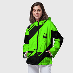 Ветровка с капюшоном женская The Elder Scrolls geometry steel, цвет: 3D-черный — фото 2