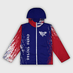 Ветровка с капюшоном женская Velial squad - red abstract, цвет: 3D-белый