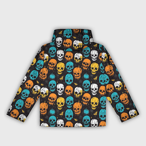 Женская ветровка Паттерн с черепами - грифика / 3D-Черный – фото 2