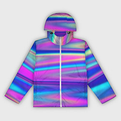 Ветровка с капюшоном женская Неоновые полосы градиент, цвет: 3D-белый