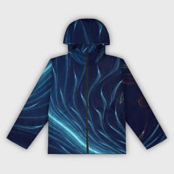 Ветровка с капюшоном женская Линии абстрактные неоновые, цвет: 3D-черный