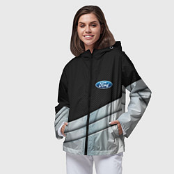Ветровка с капюшоном женская FORD metal texture, цвет: 3D-черный — фото 2