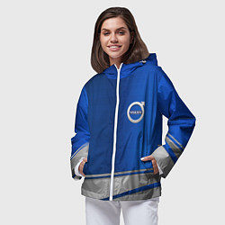 Ветровка с капюшоном женская Volvo automobile metal, цвет: 3D-белый — фото 2