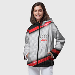 Ветровка с капюшоном женская AUDI auto texture, цвет: 3D-черный — фото 2