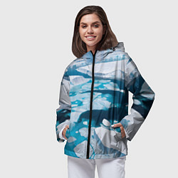 Ветровка с капюшоном женская Арктический лед, цвет: 3D-черный — фото 2