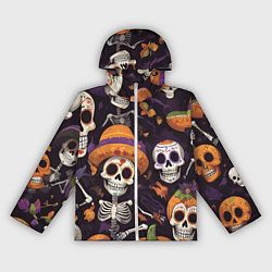 Ветровка с капюшоном женская Страшилки хэллоуин, цвет: 3D-белый