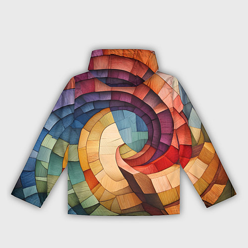Женская ветровка Разноцветная мозаика в виде спирали / 3D-Черный – фото 2