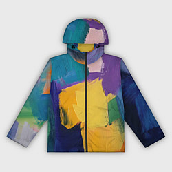 Ветровка с капюшоном женская Мазки красок, цвет: 3D-черный