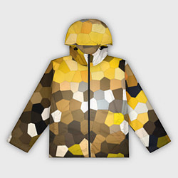 Ветровка с капюшоном женская Желто белая мозаика, цвет: 3D-черный