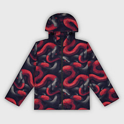 Ветровка с капюшоном женская Паттерн со змеями, цвет: 3D-черный