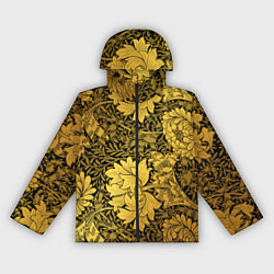 Ветровка с капюшоном женская Золотые подсолнухи, цвет: 3D-черный