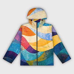 Женская ветровка Разноцветная геометрическая мозаика