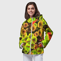 Ветровка с капюшоном женская Вирусы текстура, цвет: 3D-белый — фото 2