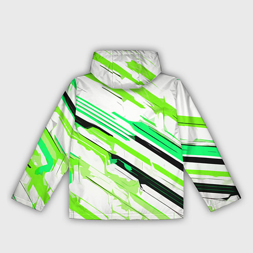 Женская ветровка Чёрно-зелёно-салатовые полосы на белом фоне / 3D-Черный – фото 2