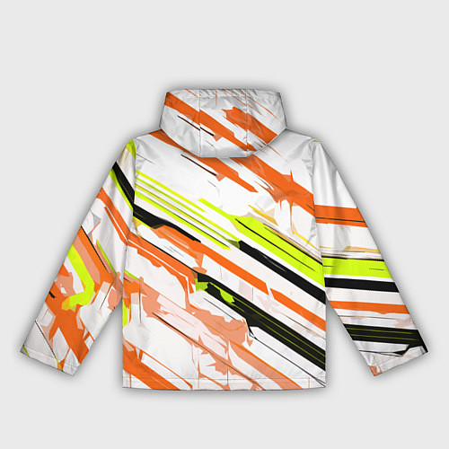 Женская ветровка Оранжево-жёлто-чёрные полосы на белом фоне / 3D-Черный – фото 2