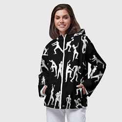 Ветровка с капюшоном женская Silhouettes of moving people, цвет: 3D-белый — фото 2