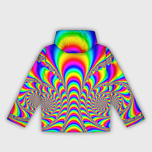 Женская ветровка Оптические иллюзии волны неон / 3D-Черный – фото 2