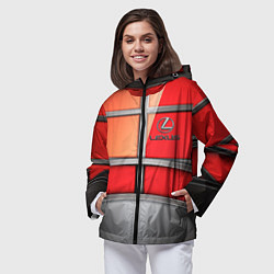 Ветровка с капюшоном женская Lexus carbon car, цвет: 3D-черный — фото 2