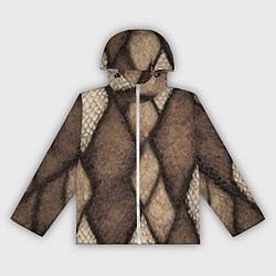 Ветровка с капюшоном женская Кожа змеи ромбы, цвет: 3D-белый