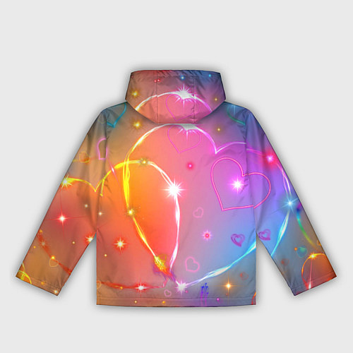 Женская ветровка Неоновые сердца со звездочками / 3D-Черный – фото 2