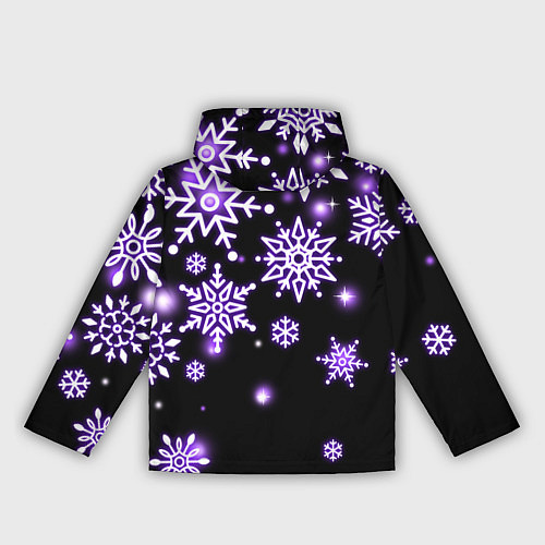 Женская ветровка Снежинки в неоне / 3D-Черный – фото 2
