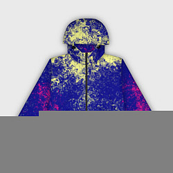 Ветровка с капюшоном женская Брызги красок фильтр, цвет: 3D-черный