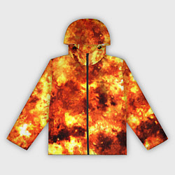 Ветровка с капюшоном женская Ядерный взрыв огонь, цвет: 3D-черный