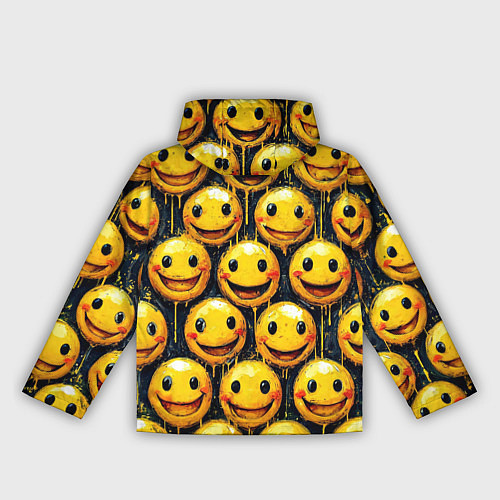 Женская ветровка Смайлы краской с потеками / 3D-Черный – фото 2