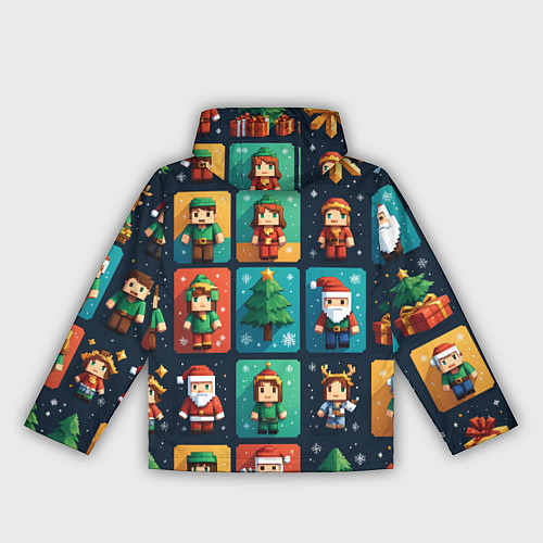 Женская ветровка Minecraft с новогодний паттерн / 3D-Черный – фото 2
