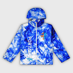 Ветровка с капюшоном женская Portal 2 flame blue, цвет: 3D-белый